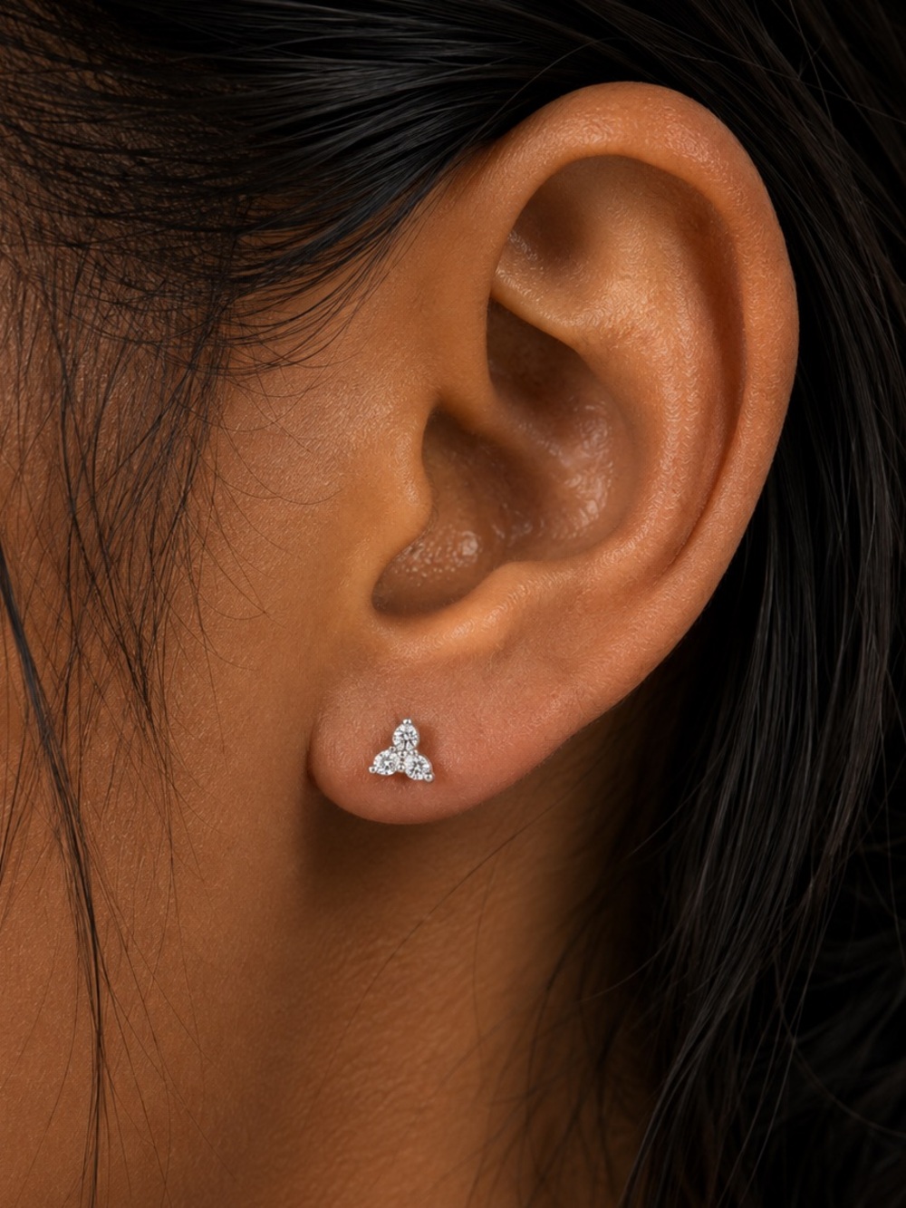 #140 Silver Plated Stainless Steel Flower Stud Earrings